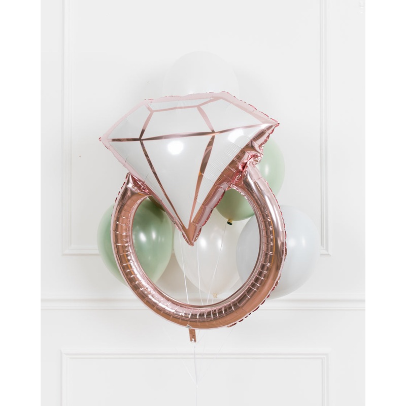 Sicilian Sips  - Diamond Ring and 11in Balloons - bouquet of 7