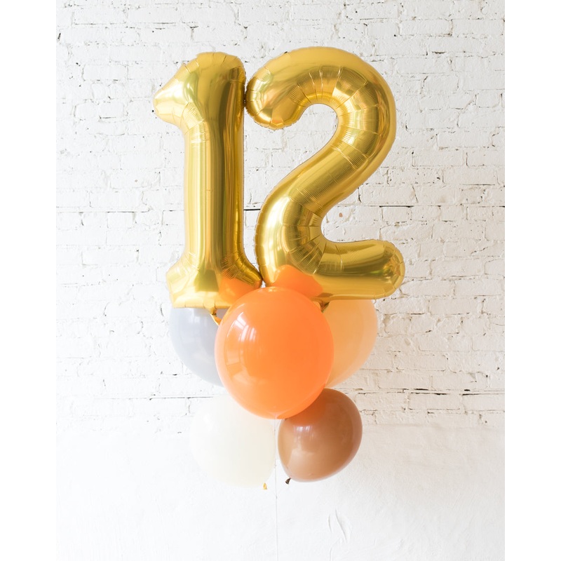 Woodland Theme - Double-Digit Foil and Latex Balloons - bouquet of 8