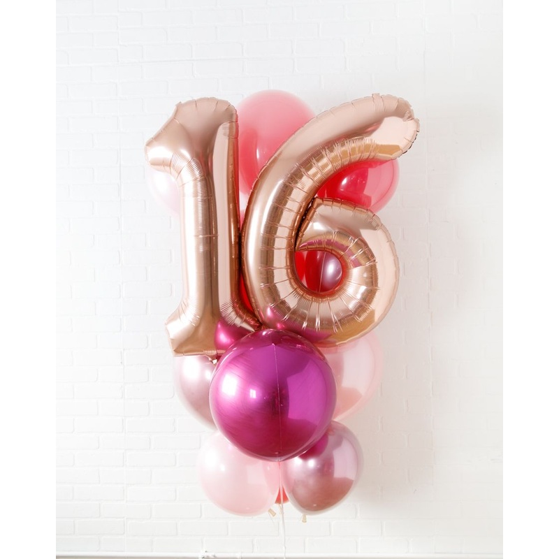 Y2K - Foil Number and latex balloons - 13 balloons
