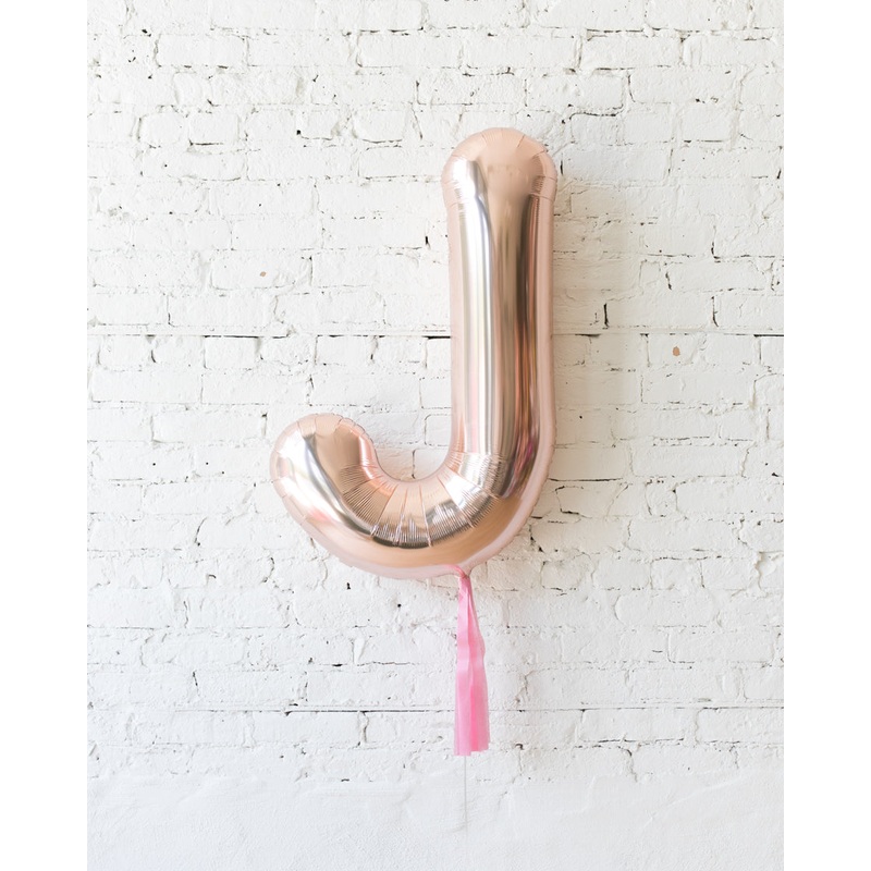 34in Rose Gold Individual Foil Letter with Pink Skirt
