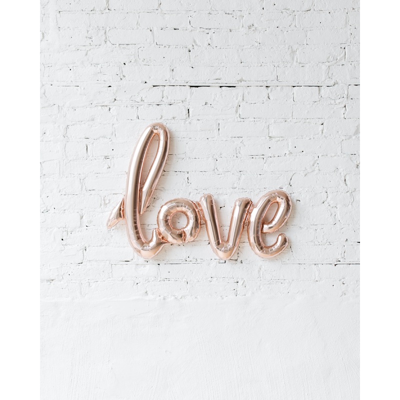 40in Rose Gold Love Script
