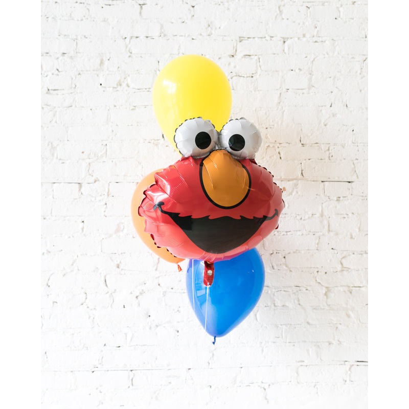 Sesame Street Theme - Elmo Foil and 11in Balloons - bouquet of 4