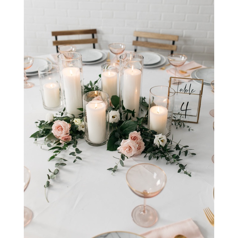 Timeless Haussmann - Loose Greenery & Pillar Candles Centerpiece Set