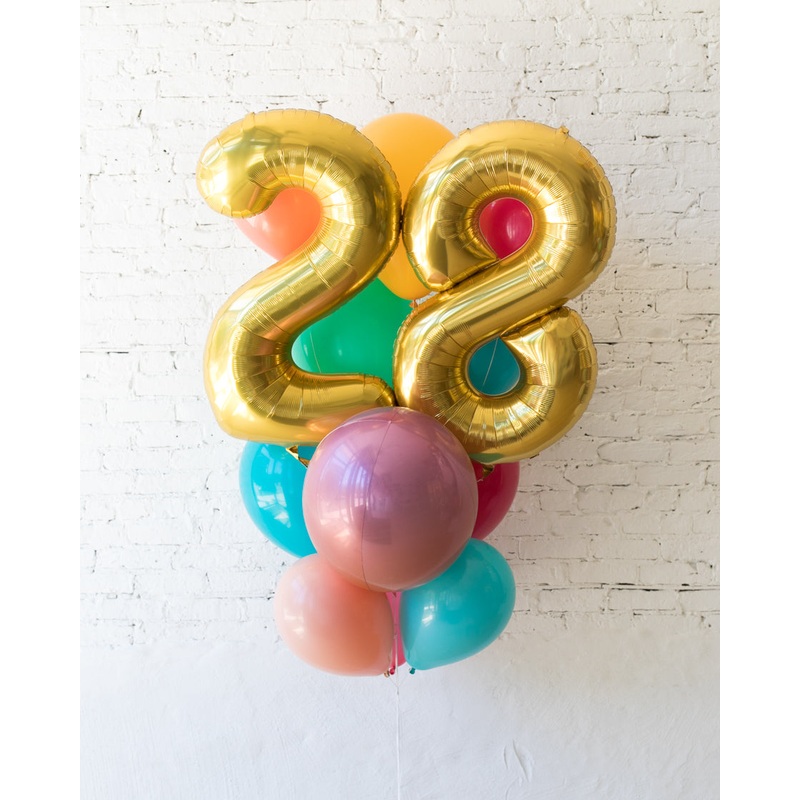 Tropical Time - Foil Number and latex Balloons - 13 balloons