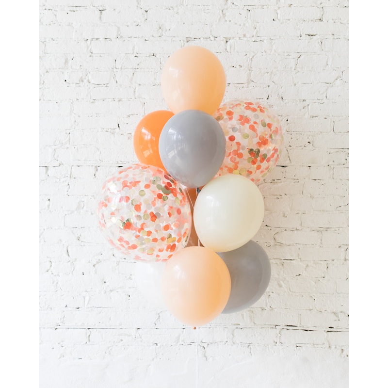 Woodland Theme - Confetti and 11in Balloons - bouquet of 10