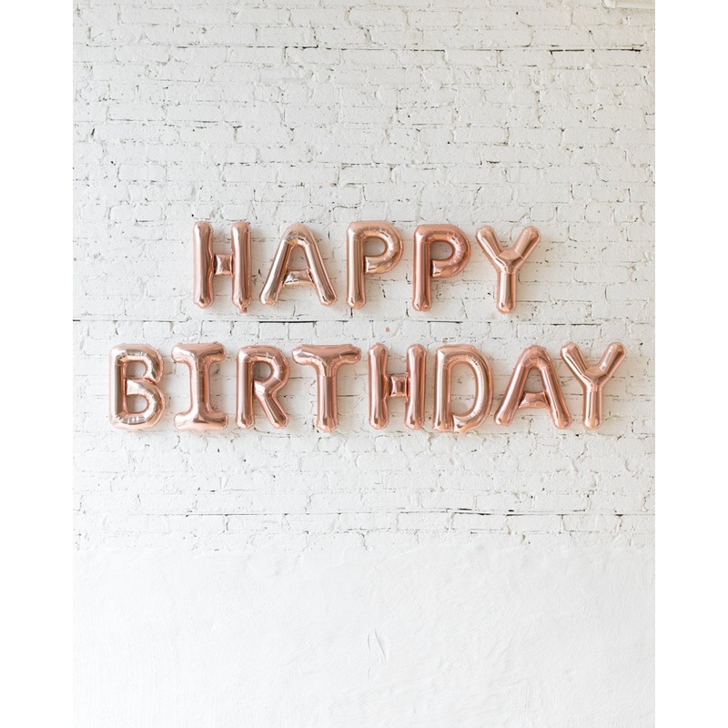 16in Rose Gold HAPPY BIRTHDAY Foil Letters Set