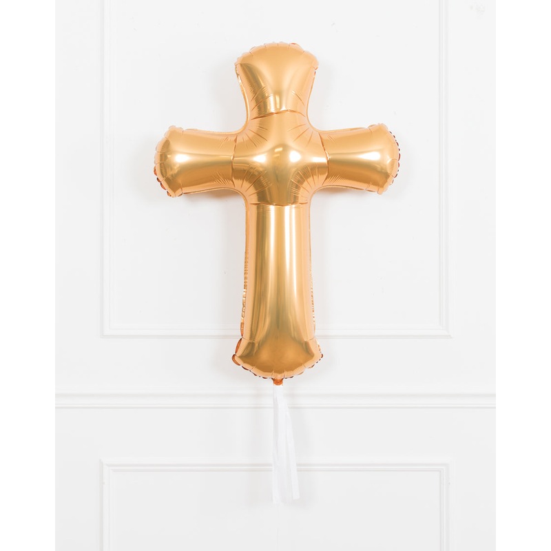 Baptism/Communion - Cross Foil Balloon with Skirt