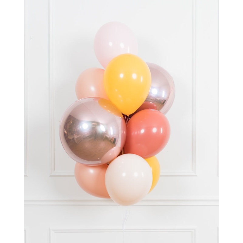 Boho Rainbow - Orbs and 11in Balloons - bouquet of 10