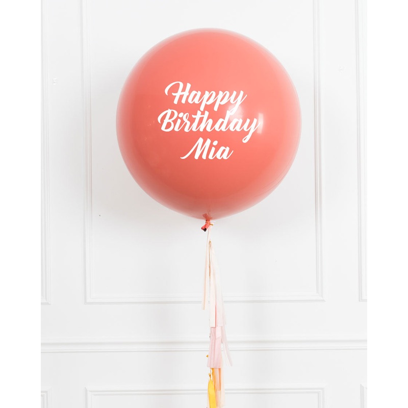Boho Rainbow Party - Happy Birthday Giant Balloon with Tassel