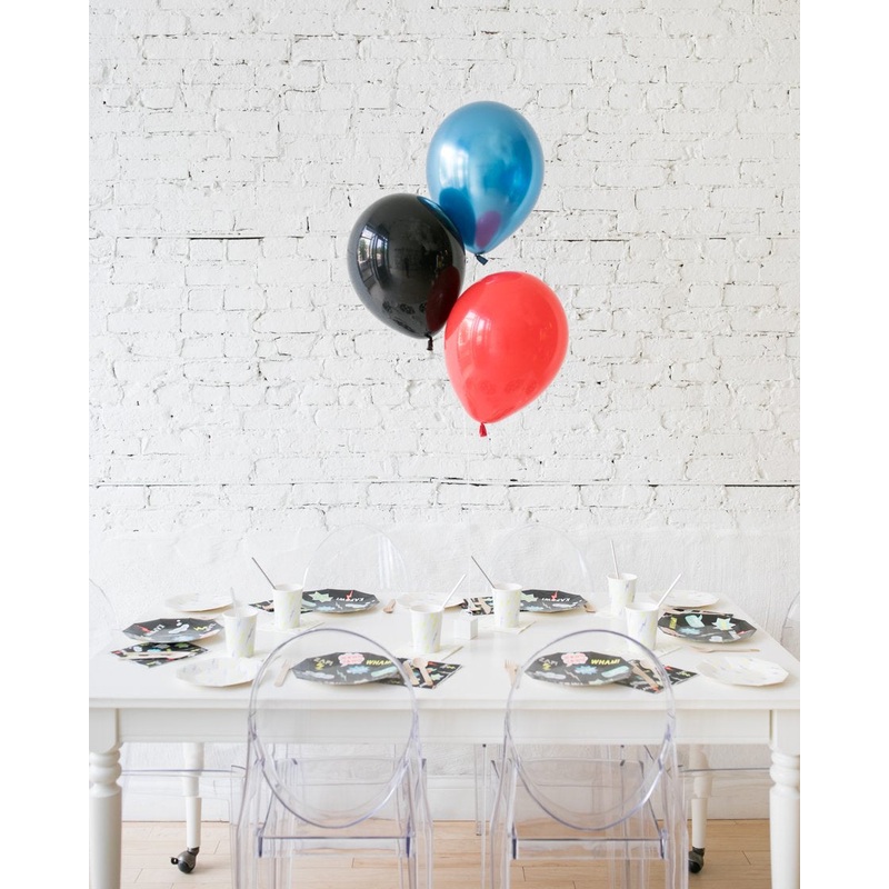 Superhero Theme 11in Balloons Centerpiece - bouquet of 3