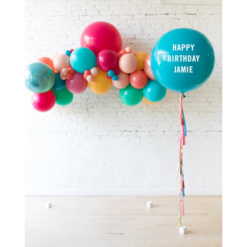 Tropical Time - Floating Balloon Arch & Personalized Giant Balloon Set