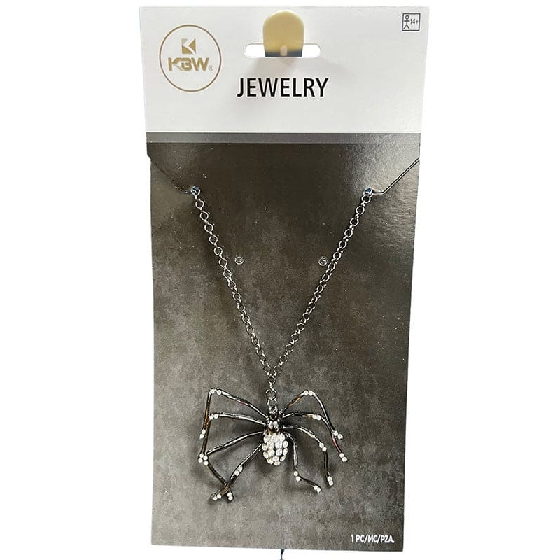 Black Rhinestone Spoder Necklace