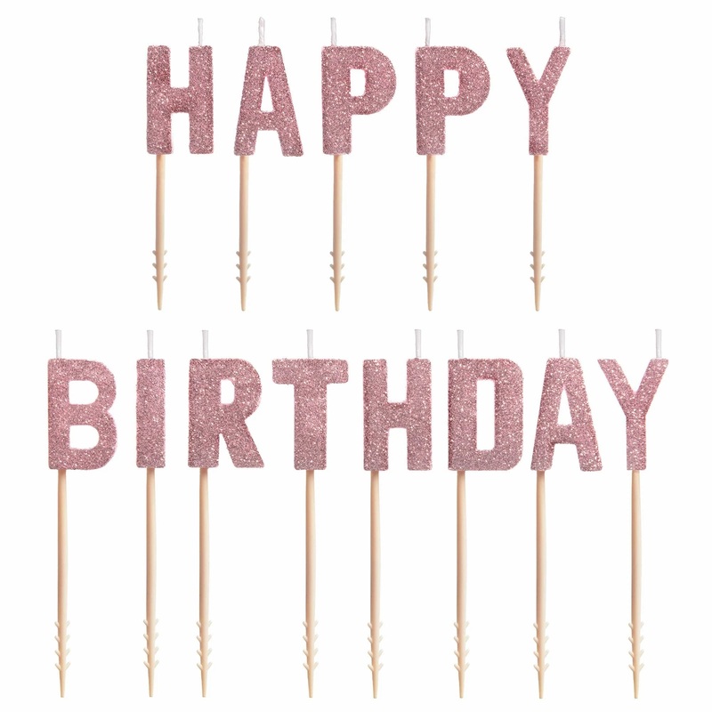 Blush Birthday Pick Candle 13 Ct