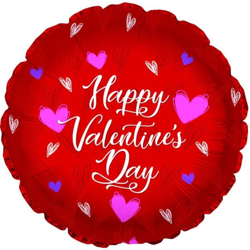 Valentine Day Pencil Heart 18in Metallic Balloon