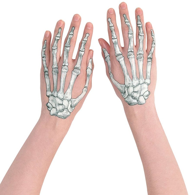 Skeleton Romance Hand Tattoo Adult