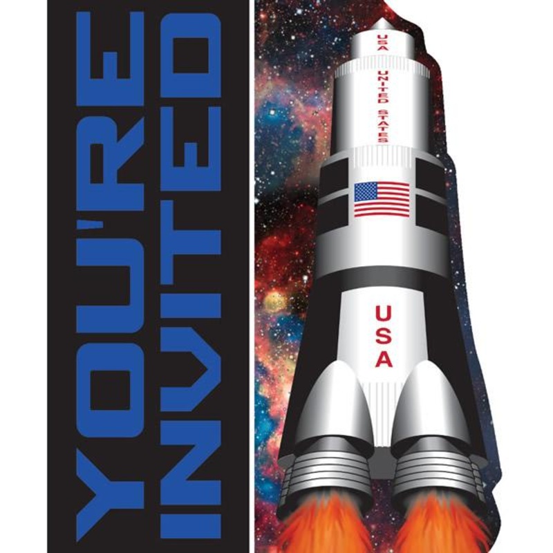 Space Blast Foldover Party Invitations