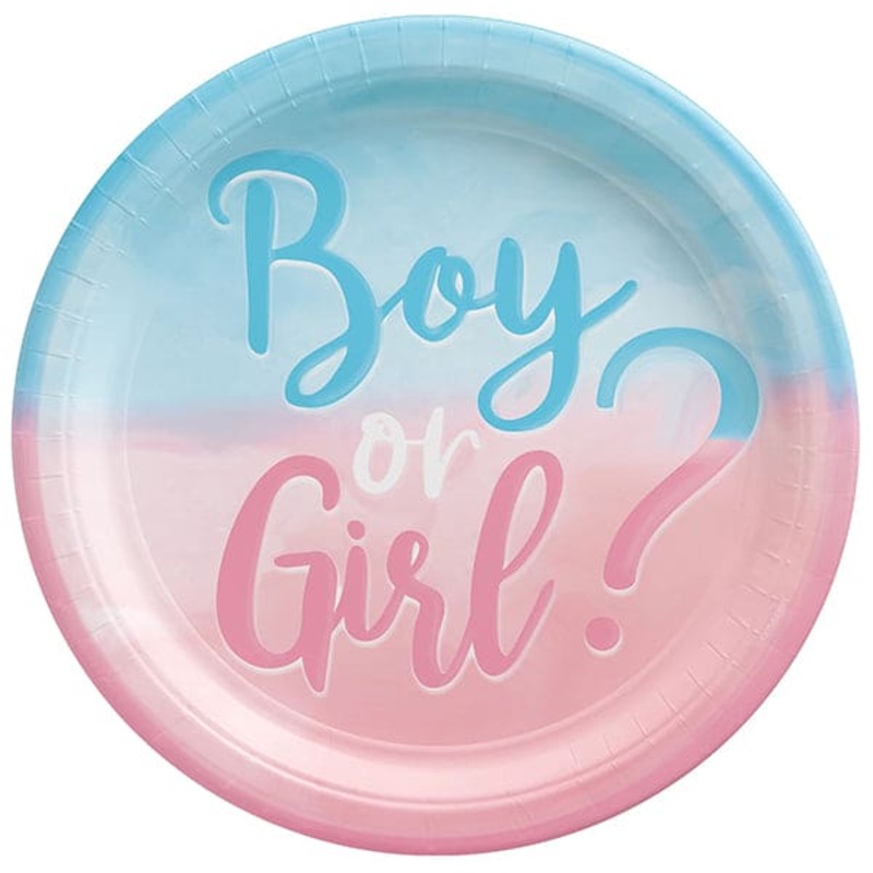 The Big Reveal 10.5in Round Dinner Paper Plates 8pcs