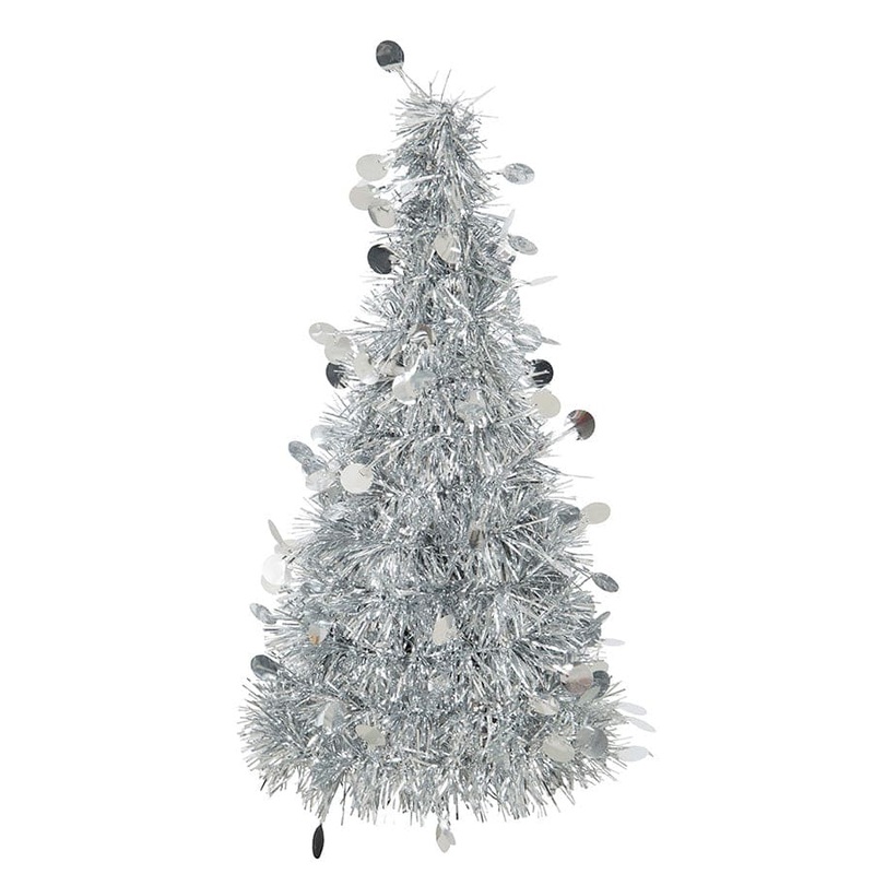Tinsel Tree Centerpiece Decoration 10"H