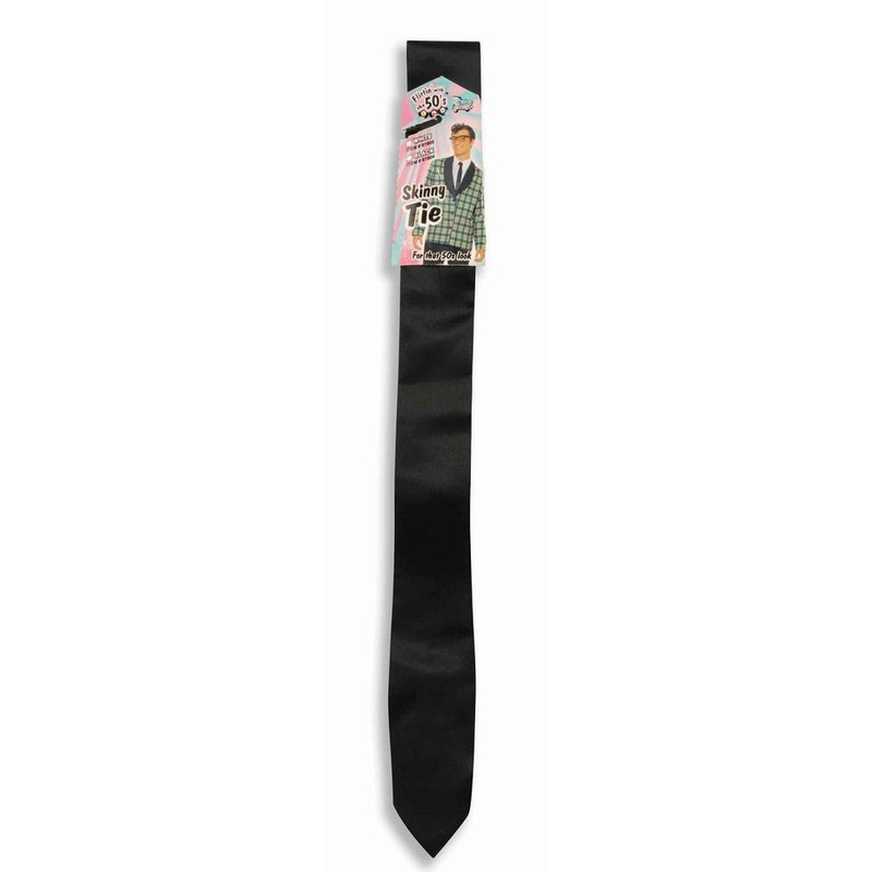 50's Style Skinny Black Tie