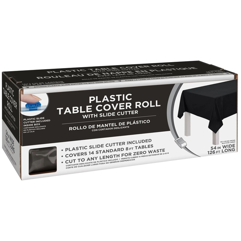 Boxed Plastic Table Roll - 54in x 126ft Black