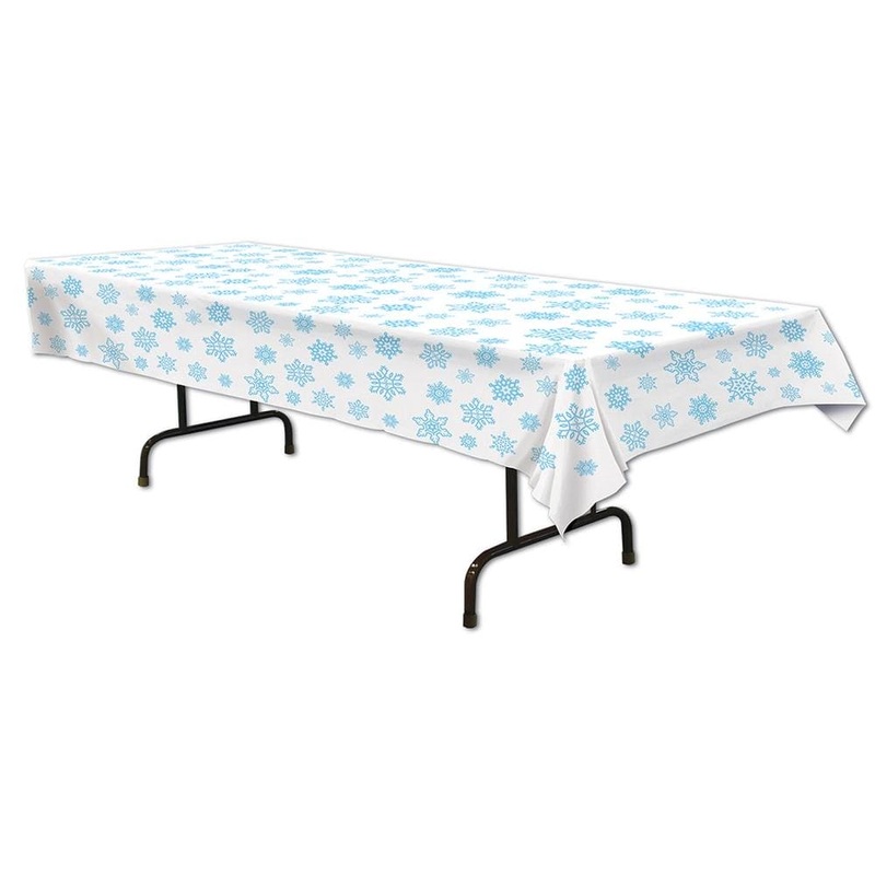 Snowflake  54 x 108in Plastic Table Cover