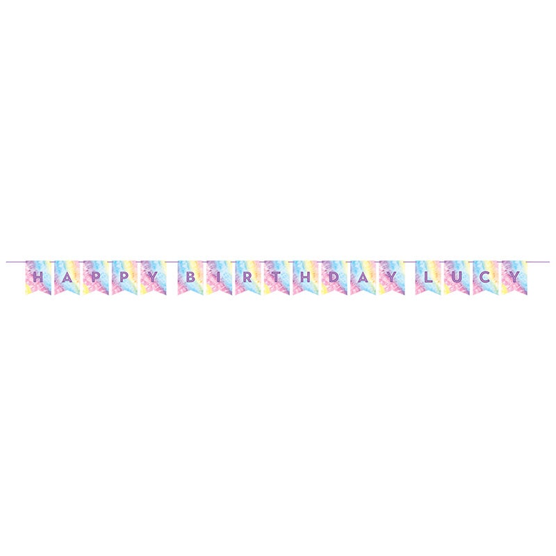 Tie Dye Party 9ft Banner with Stickers