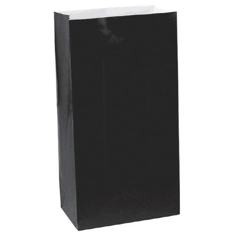 Black  Mini Paper Bags 12 Ct