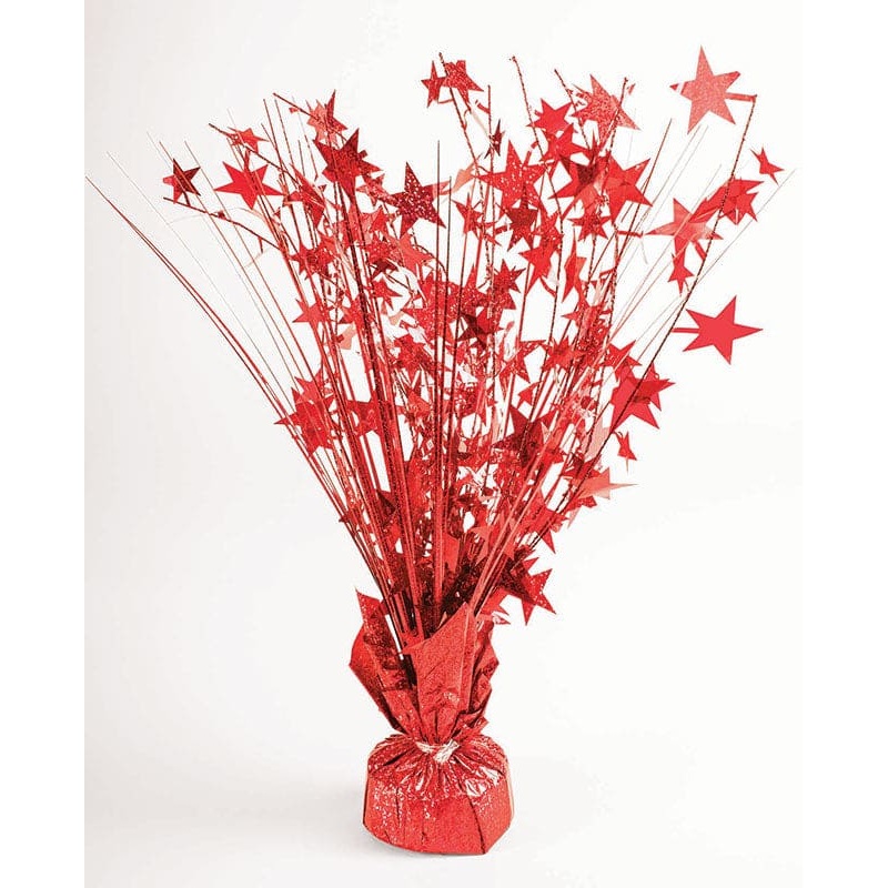 Star Balloon Centerpiece Holographic Red