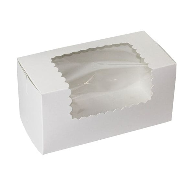 White Cupcake Window Box 8 x 4 x 4in