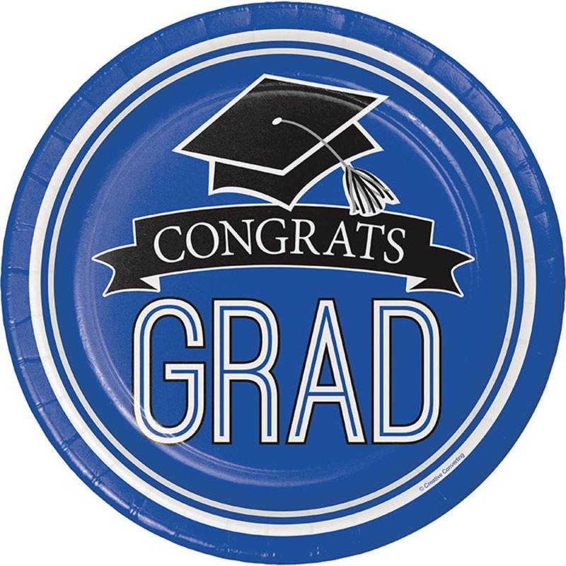Blue Graduation Paper Plates (18/Pkg)
