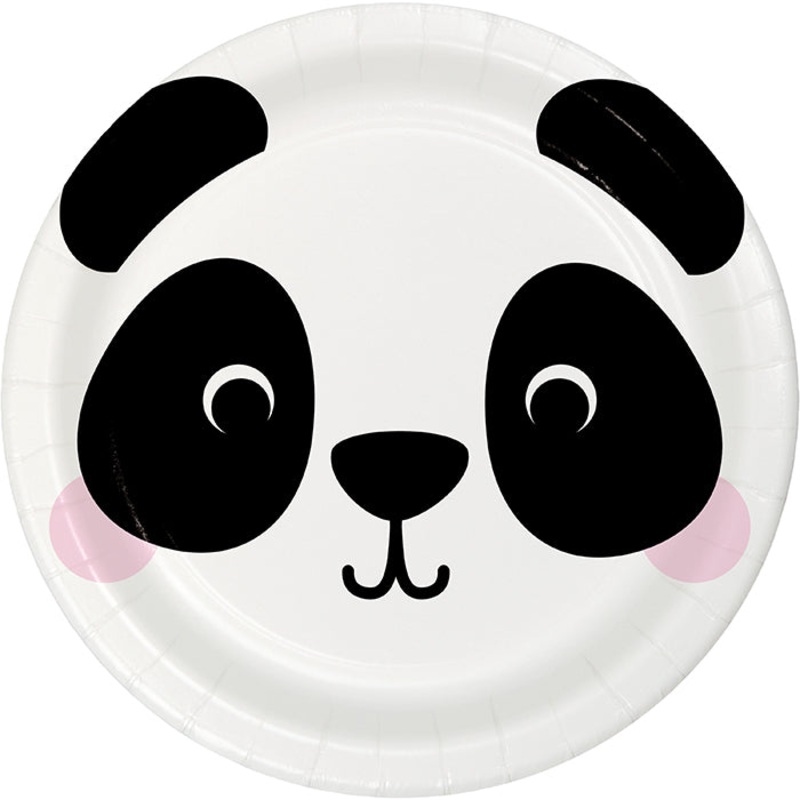 Bulk Pack of 24 Animal Faces Panda Paper Dessert Plates