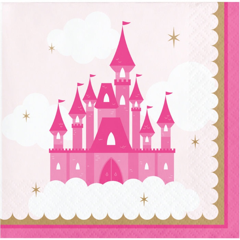 Bulk Pack of 48 Little Princess Beverage Napkins