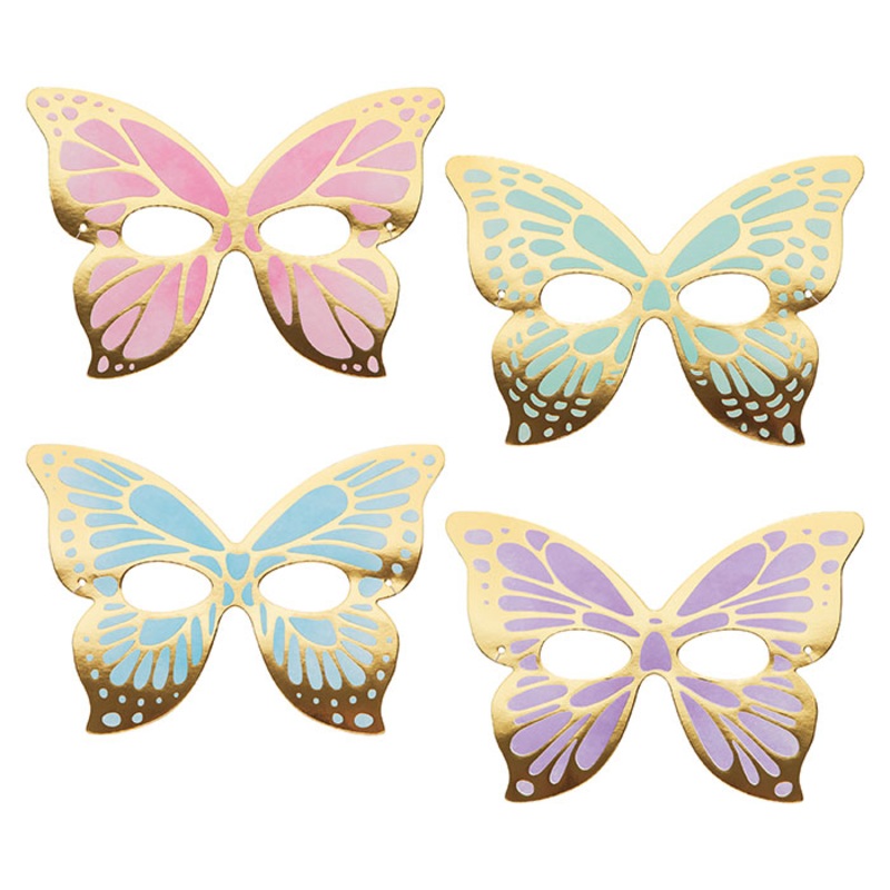 Butterfly Shimmer Foil Paper Masks (8/Pkg)