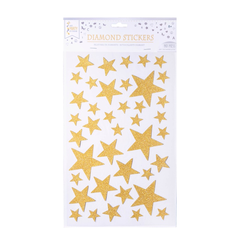 Diamond Star Gold  Stickers 40 Ct
