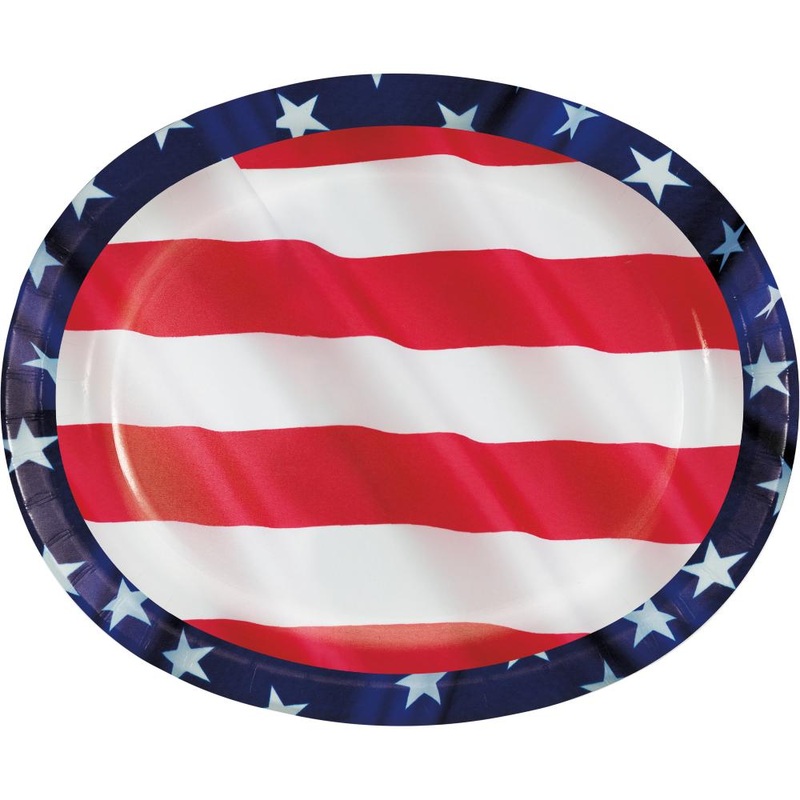 Stars & Stripes Oval Platter (8/Pkg)