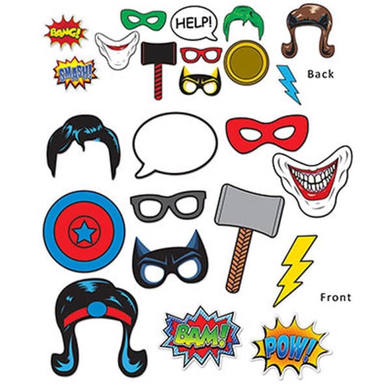 Super Heros Photo Props Signs