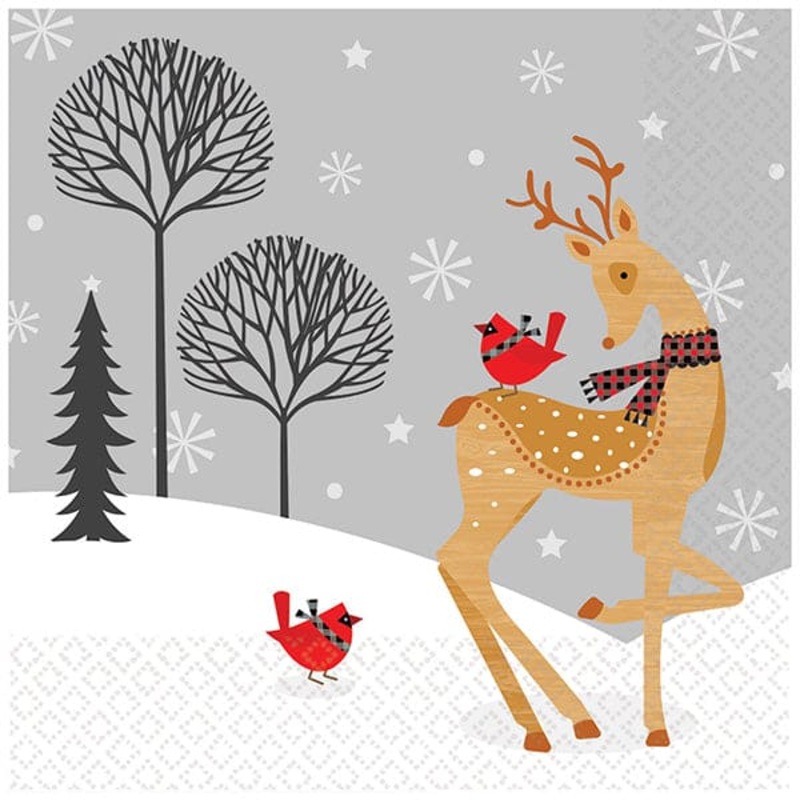 Winter Plaid Luncheon Napkins 16ct