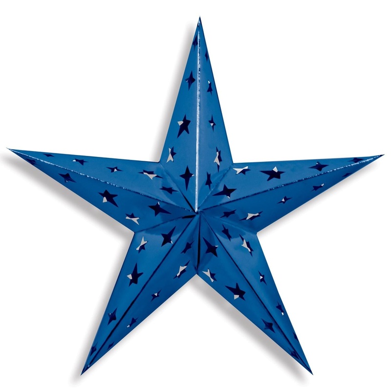 12 Pack Beistle 24 Inch Dimensional Foil Party Star - blue