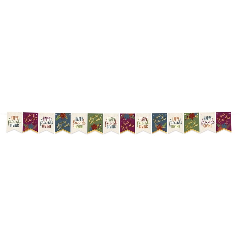 12 Pack Beistle Foil Happy Friendsgiving Streamer