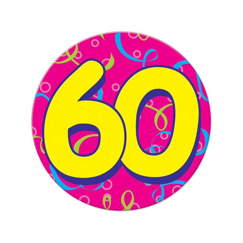 12 Pack Beistle Jumbo 60th Birthday Party Button