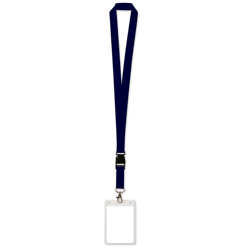 12 Pack Beistle Lanyard with Card Holder - black