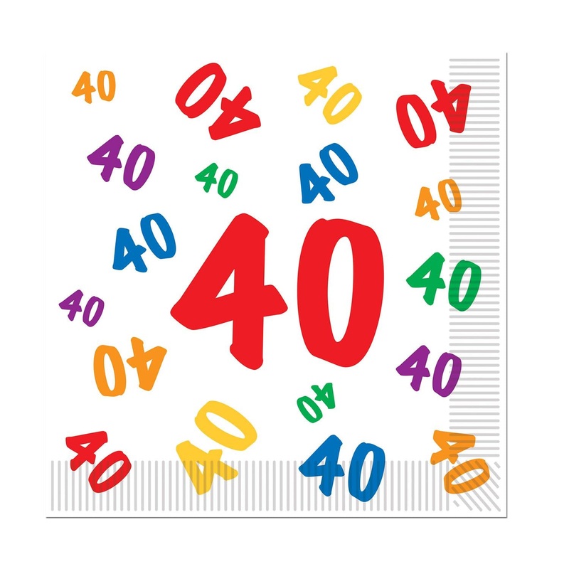 192 Pack Beistle 40th Birthday Party Luncheon Napkins