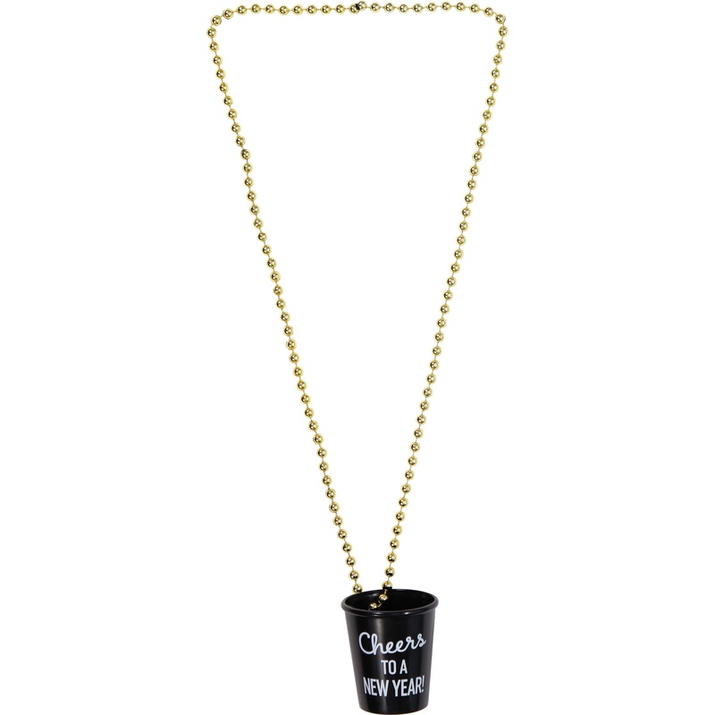 24 pc Bulk New Year's Necklace w/ Shot Glass Favor
