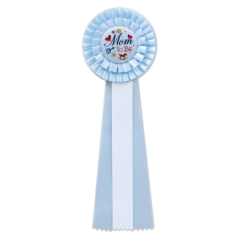 3 Pack Beistle Blue Mom To Be Deluxe Rosette