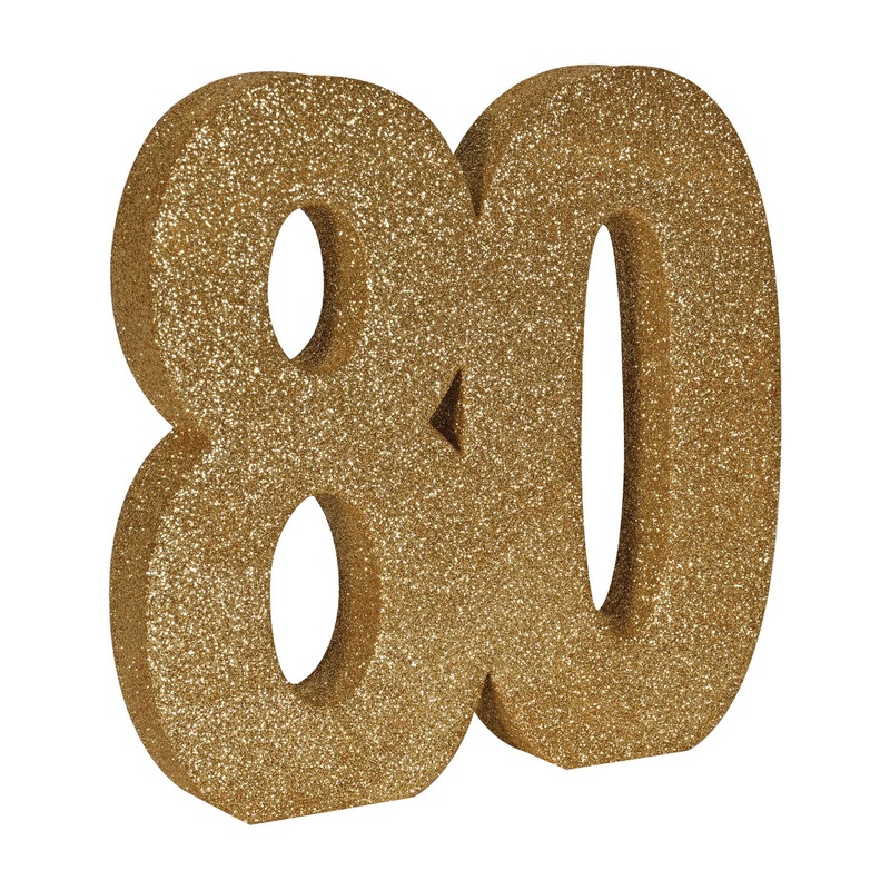 6 Pack Beistle 3-D Glittered 80 Centerpiece gold