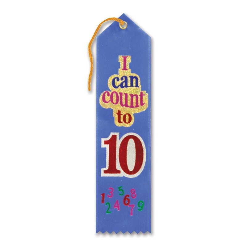 6 Pack Beistle I Can Count To Ten Award Ribbon