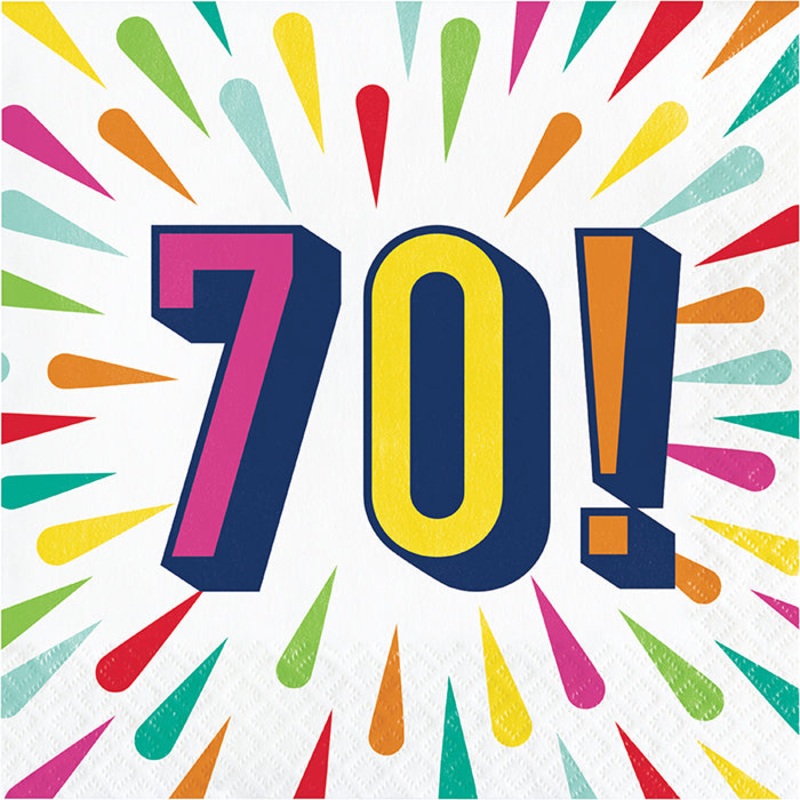 "70" Birthday Burst Luncheon Napkin (16/Pkg)