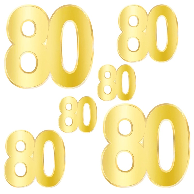 72 Pack Beistle Foil 80th Birthday Party Cutouts