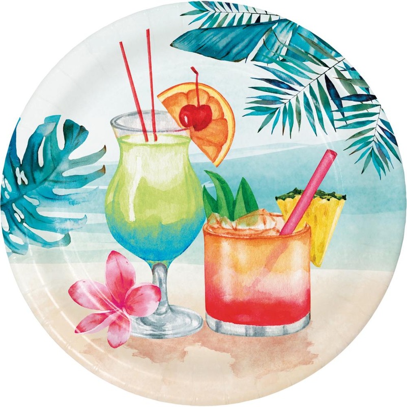 96 pc Bulk Summer Breeze Paper 8.75" Dinner Plate