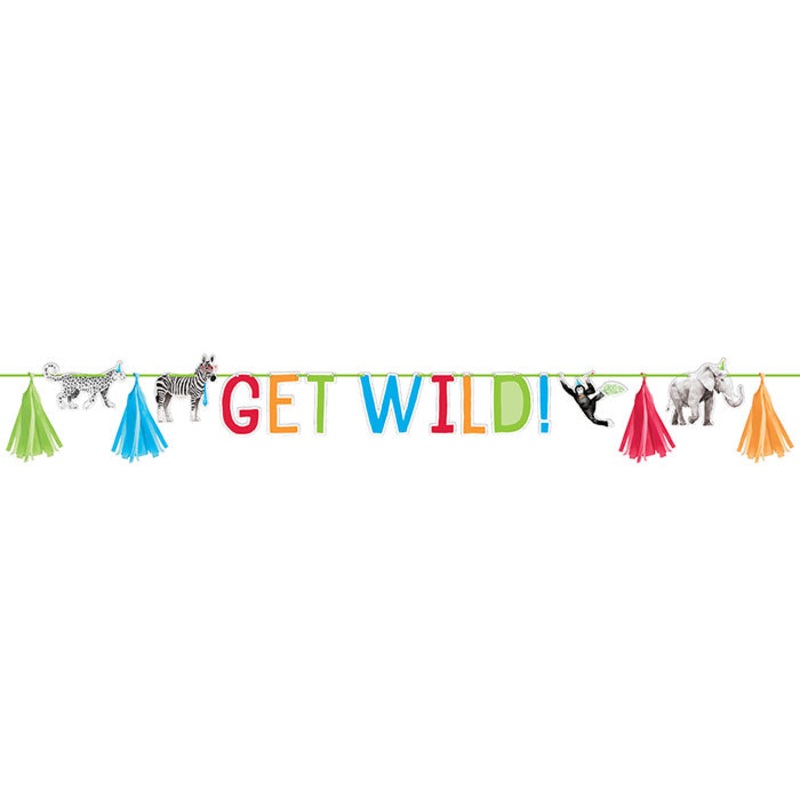 12 pc Bulk Party Animals "Get Wild" Banners
